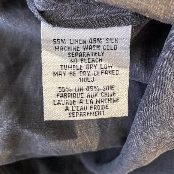 Eileen Fisher Linen Silk Band Collar Shirt size L - Picture 7 of 11